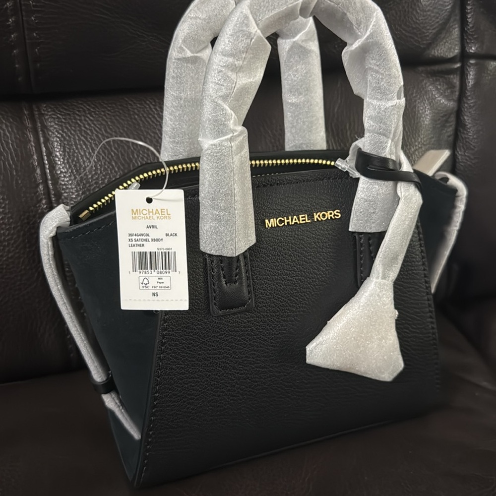 Micheal Kors Avril Extra-Small Leather and Suede Satchel - Picture 9 of 13
